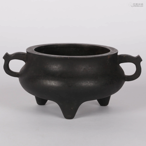 A Bronze Double-eared Censer