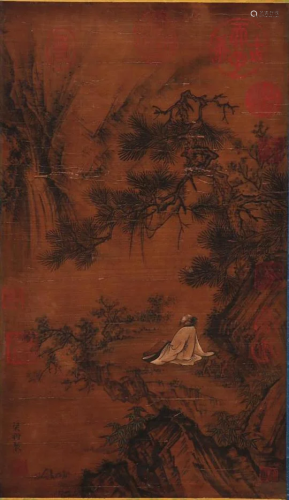 A Chinese Silk Scroll, Liangkai Mark
