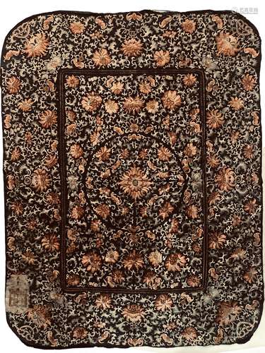 Qing Dyn. Imperial Silk Embroidered Kang Cover