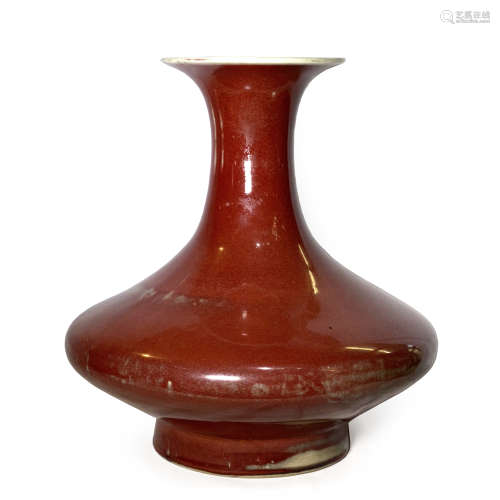 Chinese Red-Glazed Porcelain Vase