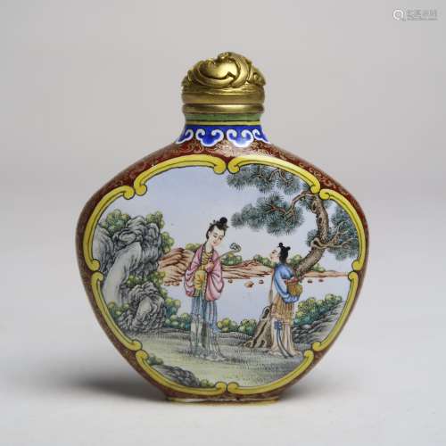 Chinese Enamelled 'Figure' Snuff Bottle, Qianlong Mark