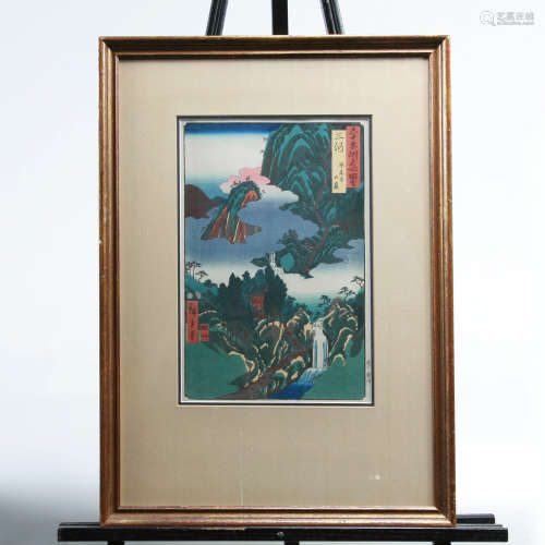 Woodblock Print by Hiroshige I, 60 Odd Provinces Series