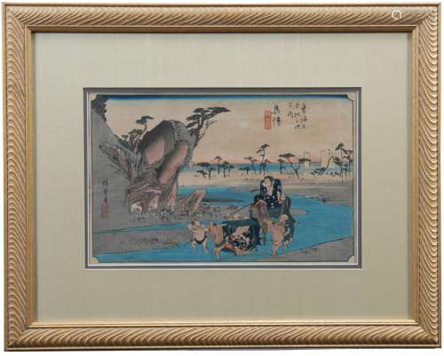 Antique Japanese Woodblock Print Signed Hiroshige