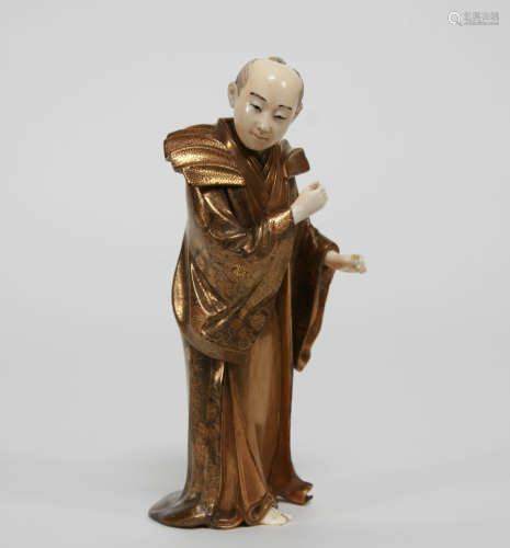 Exquisite Japanese Gold Lacquer Nobleman, Meiji Period