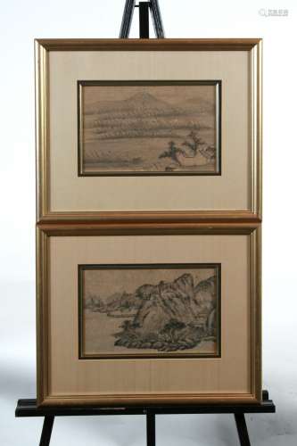 Two Asian Framed Pictures. Landscape Scenes, 20th