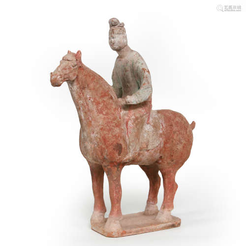 Tang Dynasty painted pottery equestrian (of the period)