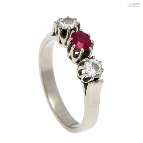 Ruby old European cut diamond