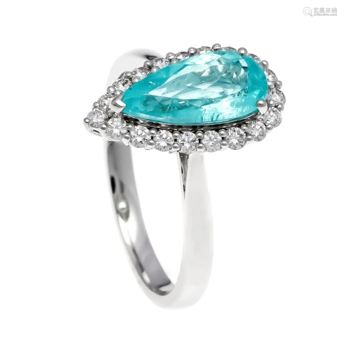 Paraiba diamond ring WG 750/00