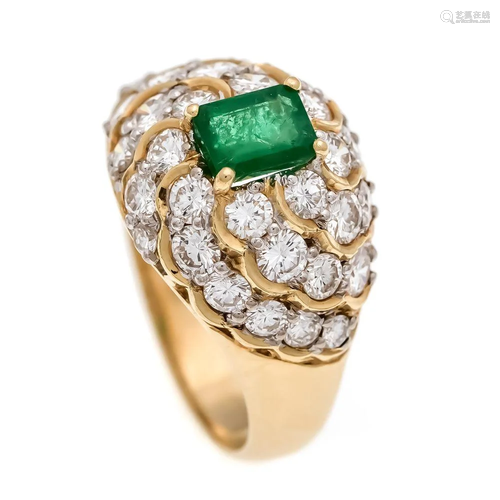 Emerald-brilliant ring GG 750/