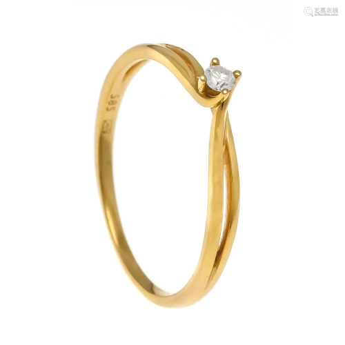 Diamond ring, gold 585/000 wit