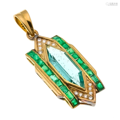 Emerald and diamond pendant GG