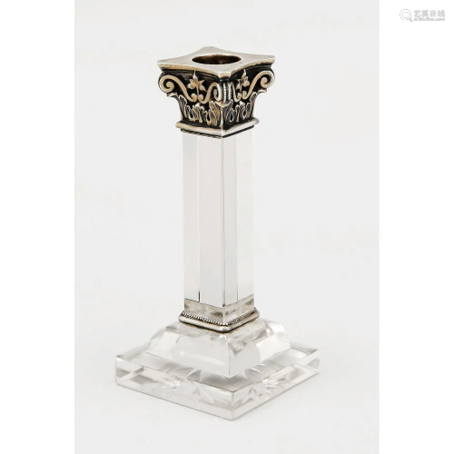 Candlestick with silver mounti