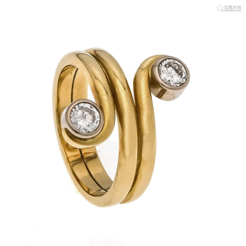 Diamond ring, gold 750/000 wit