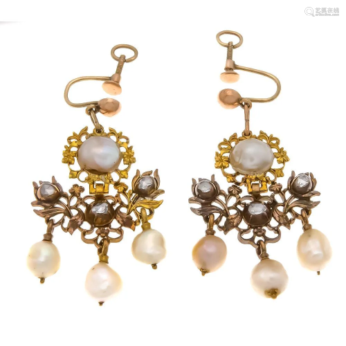 Pearl diamond earrings gold ar
