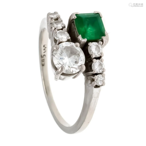 Emerald and diamond ring WG 58