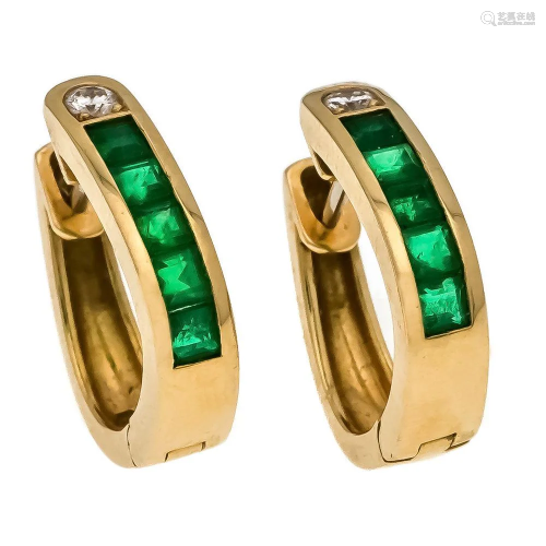Emerald and diamond earrings G