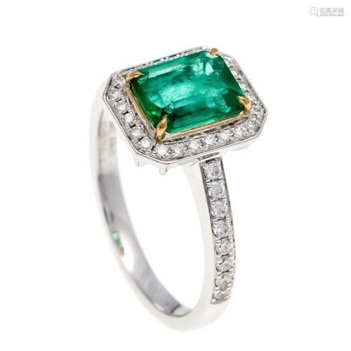 Emerald and diamond ring WG 75