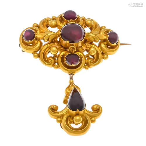 Garnet brooch, silver gold-pla