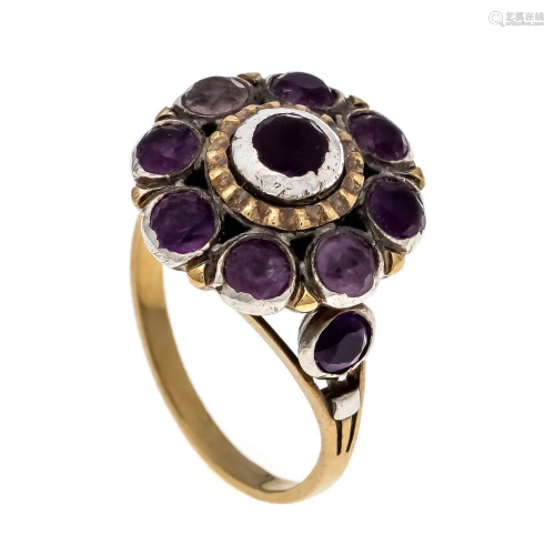 Amethyst ring 750/000 gold wit