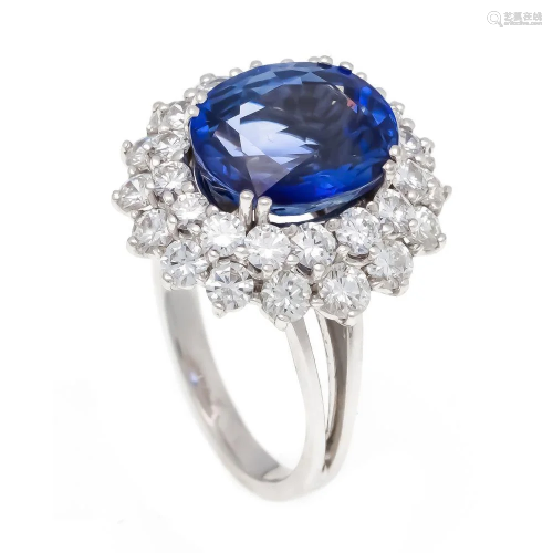 Sapphire and brilliant ring