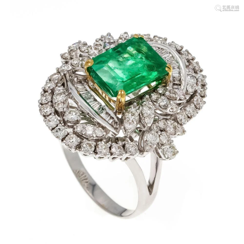 Emerald and diamond ring WG 75