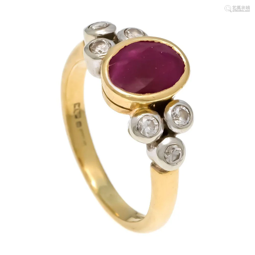 Ruby and diamond ring gold / W