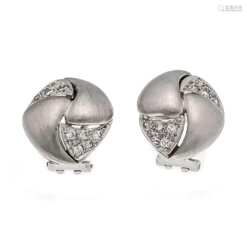 Diamond clip ear studs WG 585/