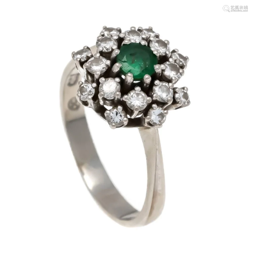 Emerald and diamond ring WG 75