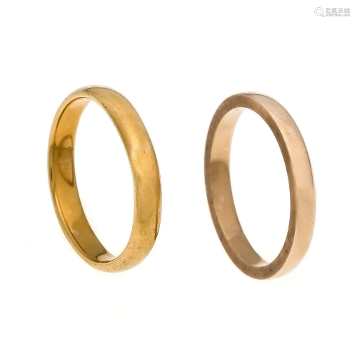 2 wedding rings GG 900/000, RG