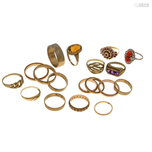 Mixed lot of 19 rings GG 333/0