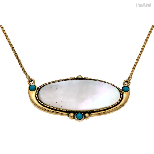 Mother-of-pearl turquoise neck