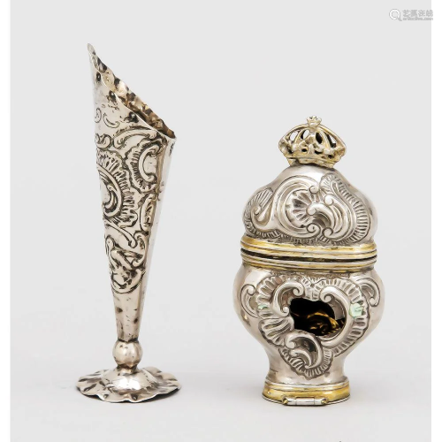 Smell jar, 19th century, silve