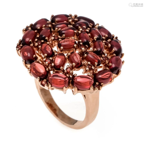 Modern garnet ring, silver 925