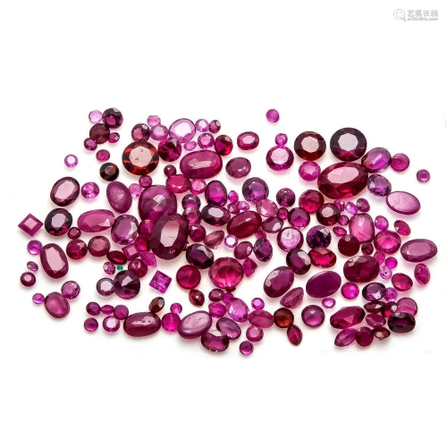 Mixed lot of rubies, total 44.