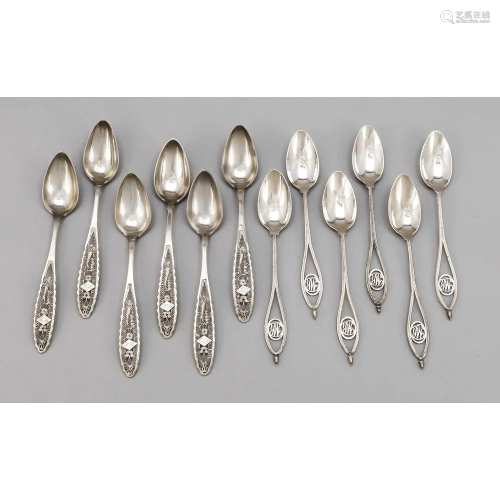 Twelve coffee spoons, 19th cen