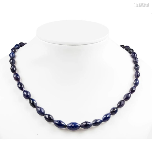 Sapphire necklace with fac.sap