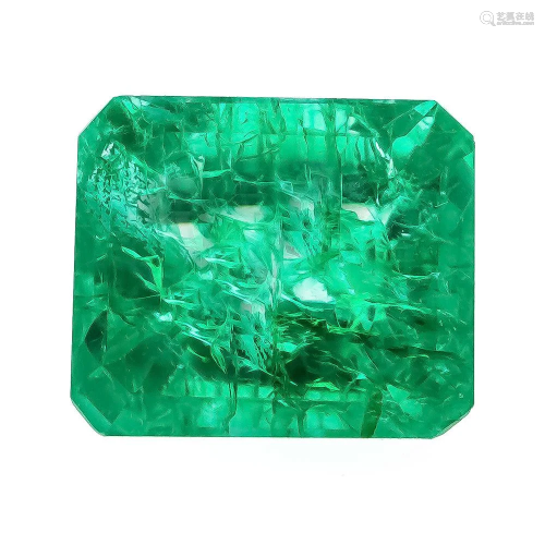Emerald, 8.72 ct in emerald cu