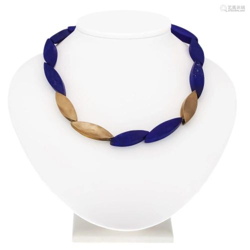 Lapis lazuli necklace, silver