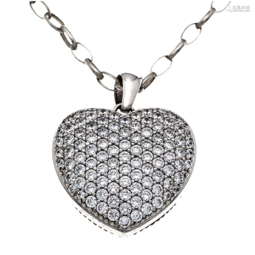 Zirconia heart necklace 925/00