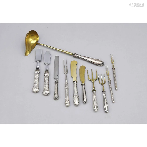 19 pieces cutlery, around 1900