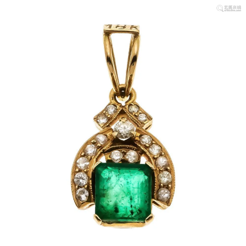 Emerald and diamond pendant GG