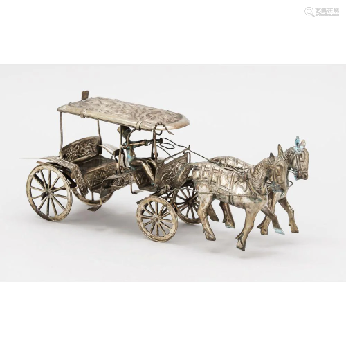 Two-horse-drawn carriage with