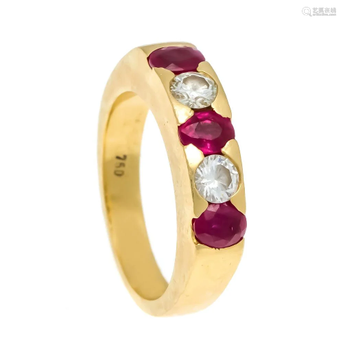 Ruby and diamond ring GG 750/0