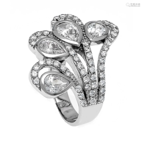 Zirconia ring, silver 925/000,