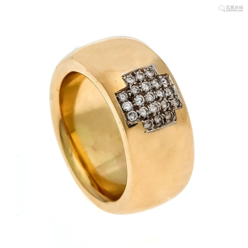 Diamond ring, gold 750/000 wit
