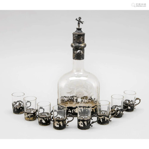 Nine-piece liqueur set, German