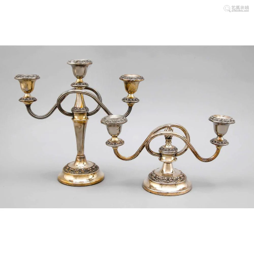 Two candlesticks, England, 20t