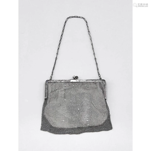 Evening bag, 20th cent., silve