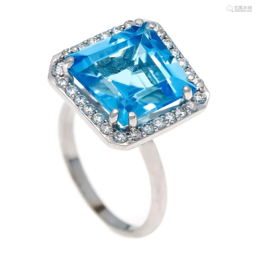 Blue Topaz Brilliant Ring WG 5