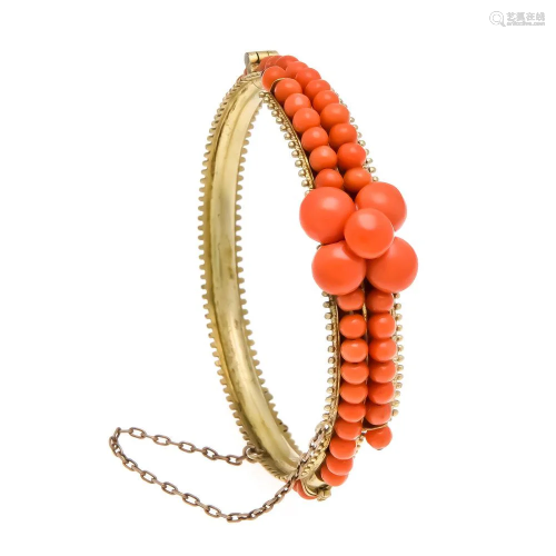 Coral bangle, gold-plated, wit